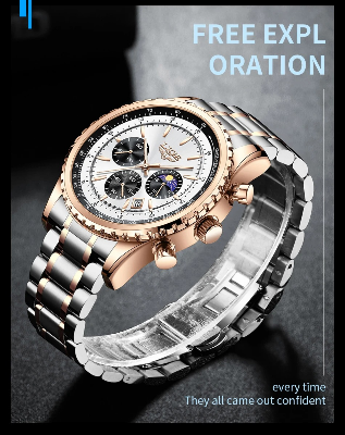 Picture of LIGE 8989 Fashion Men Watch Stainless Steel Top Brand Luxury Sport Chronograph Quartz Wrist Watches for Men Relogio Masculino+Box