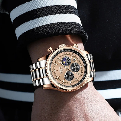 Picture of LIGE 8989 Fashion Men Watch Stainless Steel Top Brand Luxury Sport Chronograph Quartz Wrist Watches for Men Relogio Masculino+Box