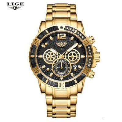 Picture of LIGE 8990 Mens Watches Top Luxury Brand Waterproof Sport Wrist Watch Chronograph Quartz Military Genuine Full Steel Relogio Masculino
