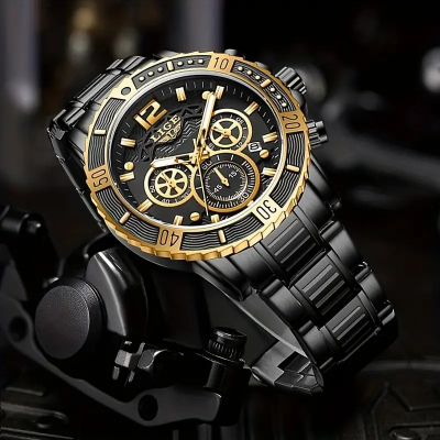 Picture of LIGE 8990E Mens Watches Top Luxury Brand Waterproof Sport Wrist Watch Chronograph Quartz Military Genuine Full Steel Relogio Masculino