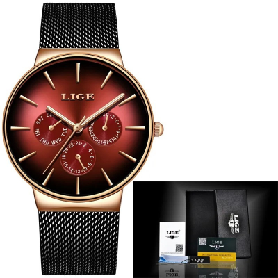 Picture of LIGE 9936 New Fashion Mens Watches Top Brand Luxury Quartz Watch Men Mesh Steel Waterproof Watch
