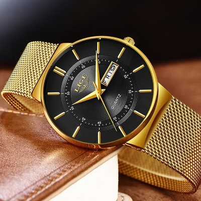 Picture of LIGE Top Brand Luxury Waterproof Ultra Thin Date Clock Male Steel Strap Casual Quartz Watch Men Sports Wrist Watch