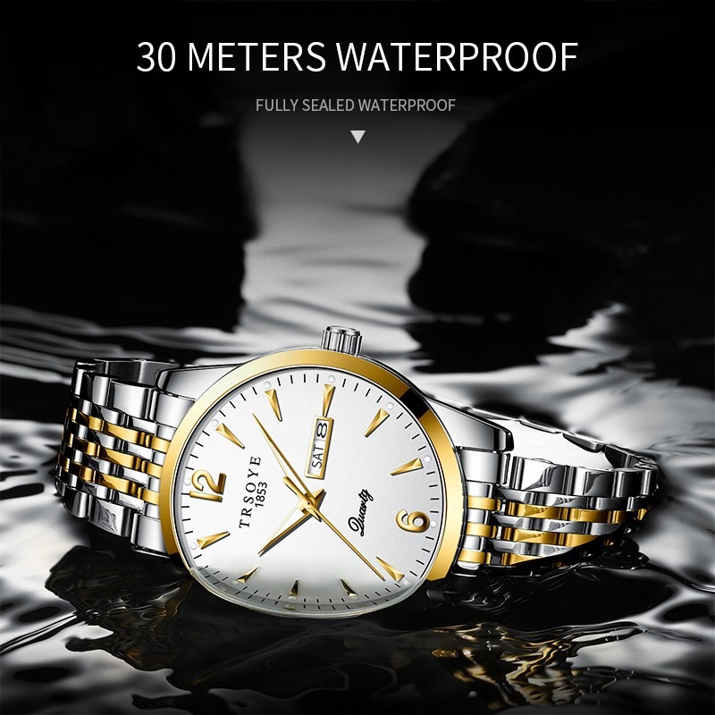 Picture of TRSOYE 068 Classic Business Men Watch Quartz Movement 30M Waterproof Scratch Resistant Luminous Night Week Date Display Clock