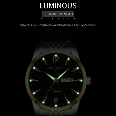 Picture of TRSOYE 068 Classic Business Men Watch Quartz Movement 30M Waterproof Scratch Resistant Luminous Night Week Date Display Clock