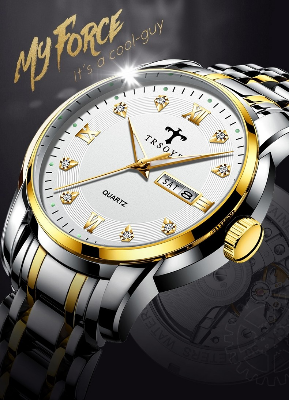 Picture of TRSOYE Business Diamond Watch Luminous Date Fashion Quartz Wristwatches for Men