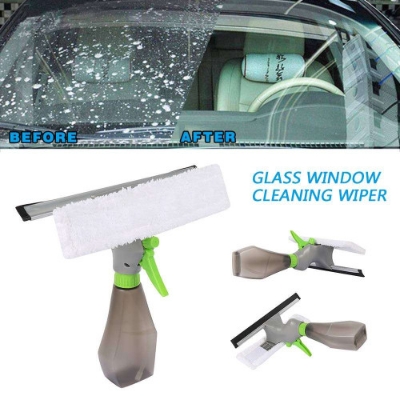 Picture of Sunshine 3-in-1 Car Window Cleaning Kit Including Squeegee Microfiber Scrubber Silicone Water Bottle with Plastic Spray Head - BB-9518