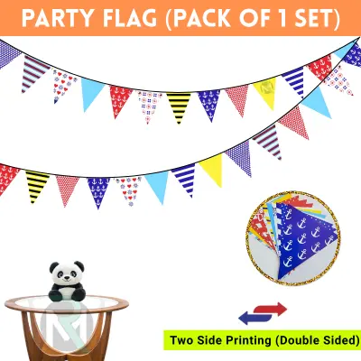 Birthday Party Flag – Multicolor Triangle Bunting Flag for Birthday, Anniversary, Baby Shower & All-Party Decorations (Pack of 1 Set)