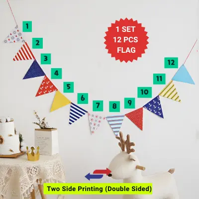Birthday Party Flag – Multicolor Triangle Bunting Flag for Birthday, Anniversary, Baby Shower & All-Party Decorations (Pack of 1 Set)
