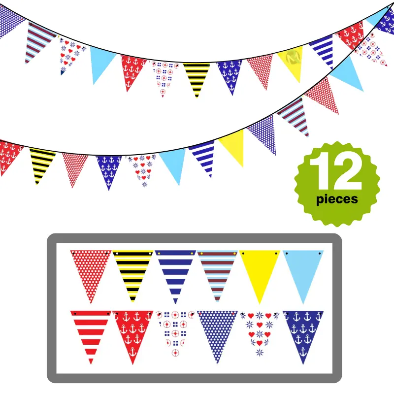 Birthday Party Flag – Multicolor Triangle Bunting Flag for Birthday, Anniversary, Baby Shower & All-Party Decorations (Pack of 1 Set)