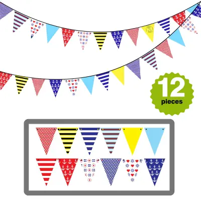 Birthday Party Flag – Multicolor Triangle Bunting Flag for Birthday, Anniversary, Baby Shower & All-Party Decorations (Pack of 1 Set)