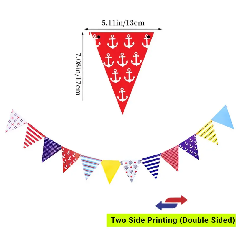 Birthday Party Flag – Multicolor Triangle Bunting Flag for Birthday, Anniversary, Baby Shower & All-Party Decorations (Pack of 1 Set)