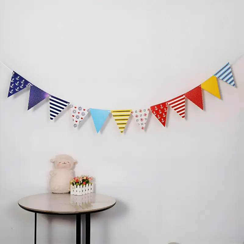 Birthday Party Flag – Multicolor Triangle Bunting Flag for Birthday, Anniversary, Baby Shower & All-Party Decorations (Pack of 1 Set)