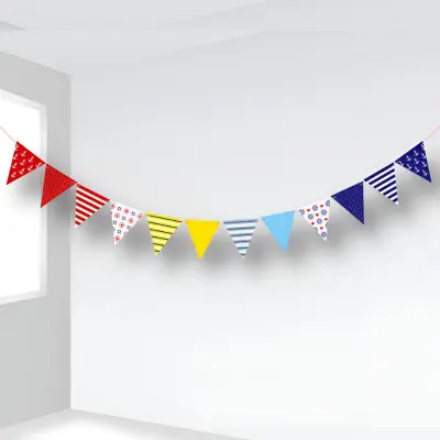 Birthday Party Flag – Multicolor Triangle Bunting Flag for Birthday, Anniversary, Baby Shower & All-Party Decorations (Pack of 1 Set)