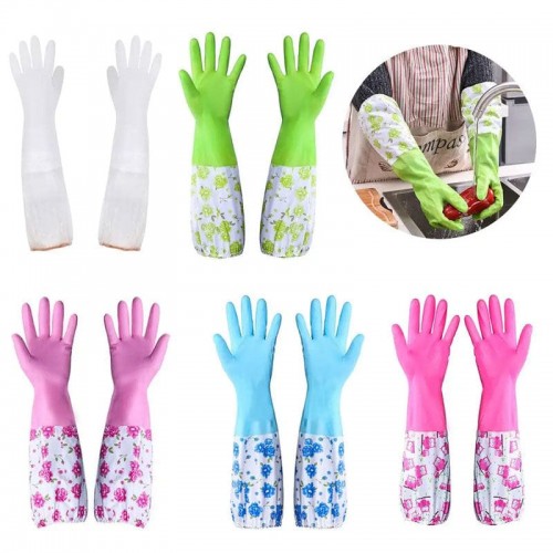 Picture of High Quality Silicone Dish Washing Kitchen Hand Gloves 1 Pair - BB-8850