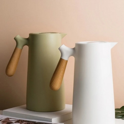 Picture of Wood Handle Thermos Vacuum Flask Jug - BB-8436