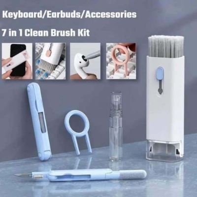 Picture of BlueWow 7-in-1 Computer Keyboard Cleaner Brush Kit Earphone Cleaning Pen For Headset Keyboard Cleaning Tools Cleaner Keycap Puller Kit - BB-6623