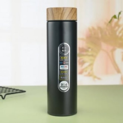 Picture of Wooden Cap Insulated Thermos Stainless Steel Double Layer Vacuum Flask 500ml - BB-8364