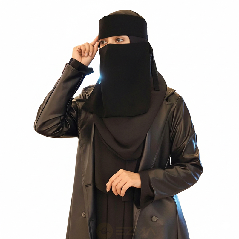 Picture of black face niqab premium quality niqab cherry niqab nose niqab