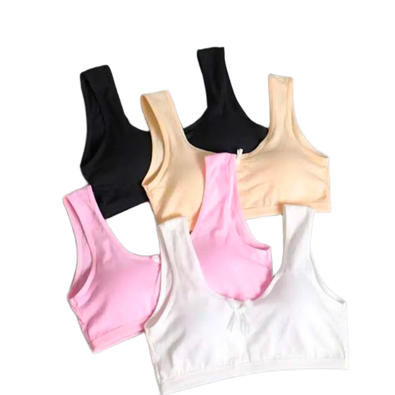 Picture of Women's Cotton Sports Bra 2 Pack Comfortable Breathable Wireless Seamless Gym Workout Training Bra