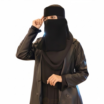 Picture of black face niqab premium quality niqab cherry niqab nose niqab