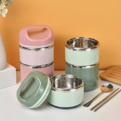 Picture of 2.5 Layers Tedemei Food Grade Stainless Steel Lunch Box - BB-7738