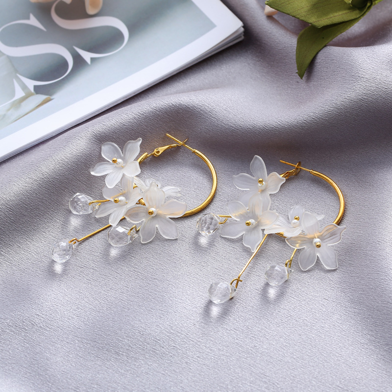 Picture of My Love Korean Flower Tassel Drop Earrings - Ear Ring - Ear Ring