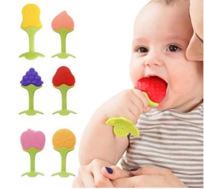 Picture of Baby Silicone Teether/Pacifiers CN-1pcs (BPA Free Soft Silicone Hand Teethers for Newborn Babies)