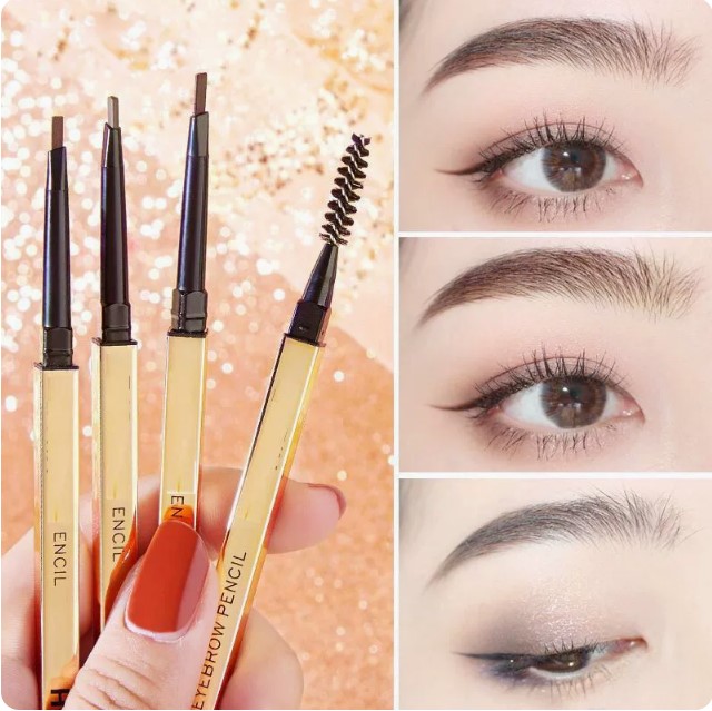 Picture of FIND FRIENDS Waterproof Eyebrow Pencil Dark Brown, Premium Eye Brow Pencil Brn with Spoolie Brush, Longwearing for Perfect Brows