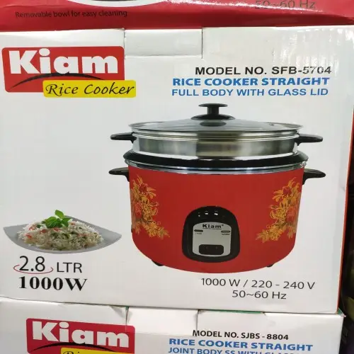 Picture of KIAM Rice Cooker 2.8 Liters Straight Full Body One Non Stick Pot 1000 Watts SFB-5705 - BB-5981