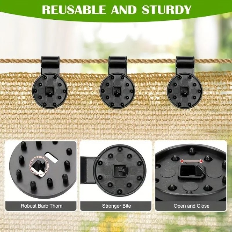 Picture of 20-Pcs Mulifunctional Sunshade Net Fixing Clip Garden Backyard Greenhouse Clip