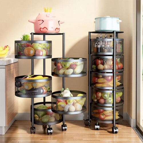 Picture of 5 Layer Round 360 Degree Rotating Vegetable Rack Kitchen Floor - BB-6339