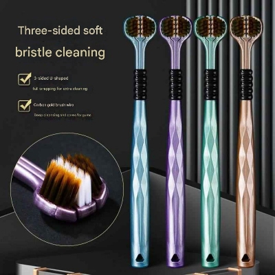 Picture of 360° Three-sided Soft Bristle Toothbrush Portable Travel Dental Oral Care china scientific V toothbrush 1-Pcs