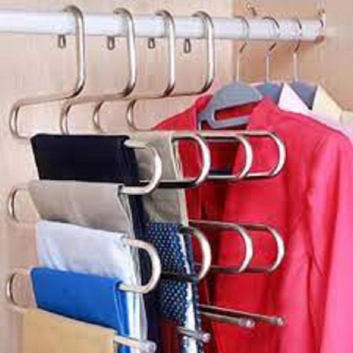 Picture of 5 layers S Shape MultiFunctional Clothes Hangers Pants Storage Hangers 1pcs