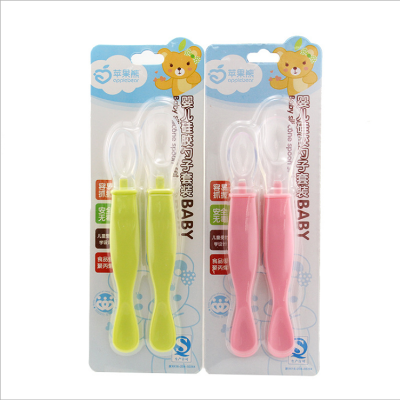 Picture of Applebear 2-Pcs Set Baby Feeding Silicone Spoon - Soft Silicone Spoon