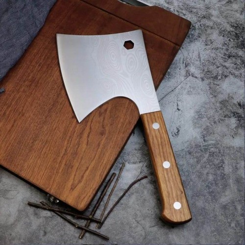 Picture of Cleaver Knife, Meat Cleaver 5 MM Blade Chopping Knives 4Cr14 High Hardness Stainless Steel Bone Cutting Knife Wood Handle Bone Cutter Chopper Tools - BB-6619
