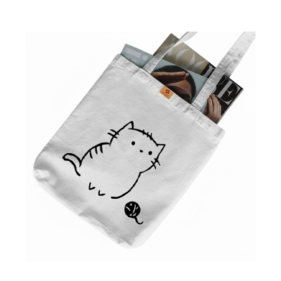 Picture of Large Canvas Tote Bag with Zipper – Perfect for College, Travel, and Work for Women and Girls