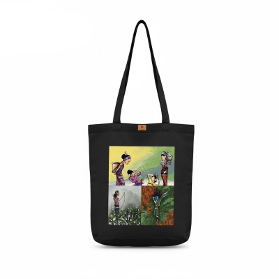 Picture of SamiaCrafts Lightweight Canvas Fabric Tote Bag with Zipper for Girls and Women – Perfect for College & Gym