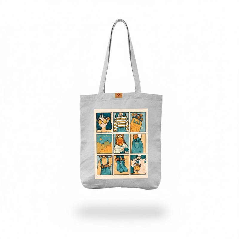 Picture of Samia Craft Modern Canvas Zipper Tote Bag for Girls – Great for University, College, Shopping & Gym