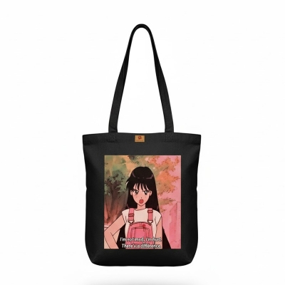 Picture of Samia Craft Anime Design Cotton Canvas Tote Bag with Zipper For Fashionable Ladies of School College University