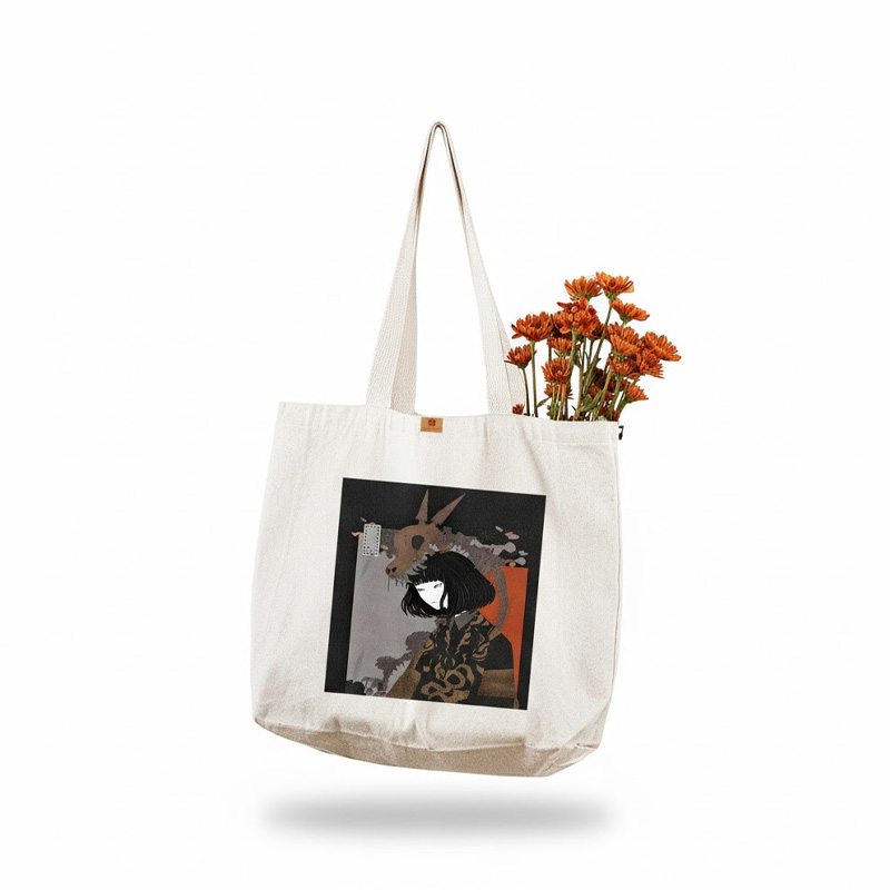 Picture of SamiaCrafts Hand and Shoulder Tote Canvas Bag For Girls With Zipper