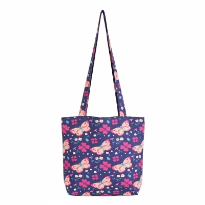 Picture of Insects Flowers Printed Top Handle Bags for Women and Girls