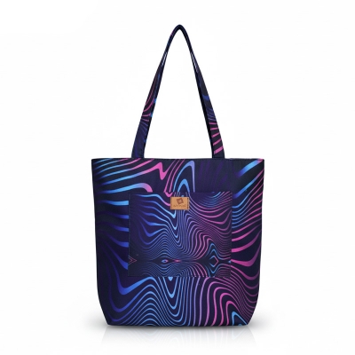 Picture of SamiaCraft Tech Abstract Wave Lines Printed Stylish Professional Top Handle Shoulder Bags for Women and Girls