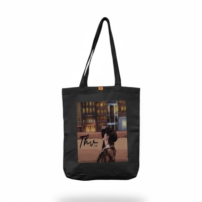 Picture of Samia Craft Anime Design Friendly Elegance Cotton Canvas Tote Bag with Zipper in Vivid Hues - for Young Anime Lover trendy  Designe For School