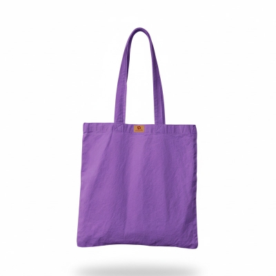Picture of SamiaCrafts 13/14 Top Handle Canvas Tote Bag Purple Color With Zipper - Simple Plain Solid Color Hand and Shoulder Bag for Regular and Daily Use