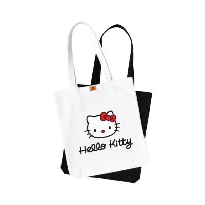 Picture of SamiaCraft Treandy Hello kitty Printed Canvas Tote Bag with Zipper – Large Capacity for University & College