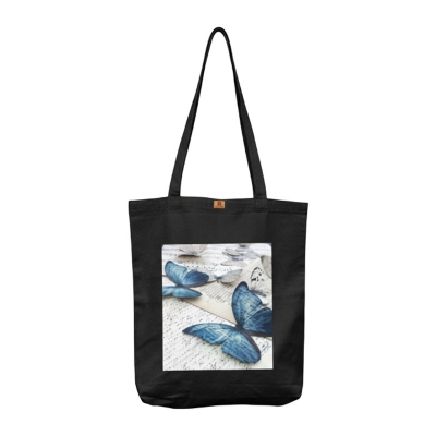 Picture of Samia Craft Butterfly Printed Tote Bag with Zipper - Canvas Tote Bag with Zipper Closure for Women for School, College, University Students - SamiaCrafts
