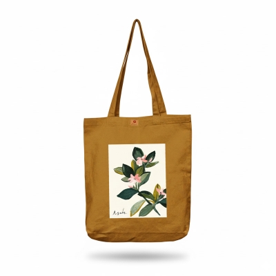 Picture of SamiaCraft Unique leaf Designed Cotton Canvas Tote Bag with Zipper for Women & Students University, College Fashion