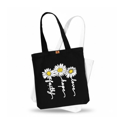 Picture of SamiaCraft Flower Designed Cotton Canvas Tote Bag with Zipper for Women & Students University, College Fashion