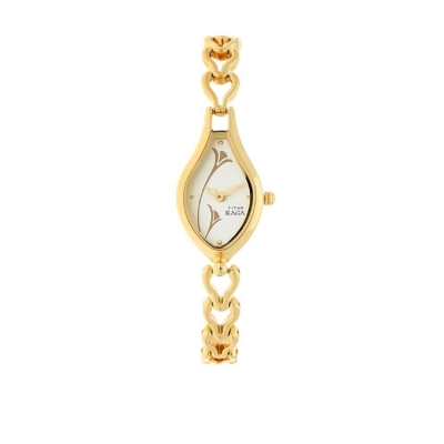 Picture of Titan 2457Ym01 Raga White Dial Women Watch With Metal Strap