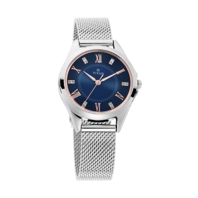 Picture of Titan 2565Sm02 Sparkle Blue Dial Analog Watch For Women